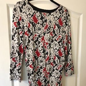 Aidan Mattox Ruched Dress with 3/4 sleeve 🌹